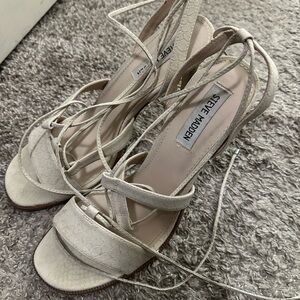 Steve Madden Cream Strappy Heels